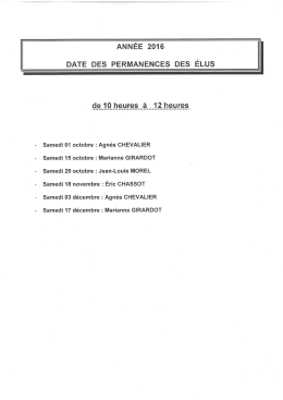 Permanences des Élus