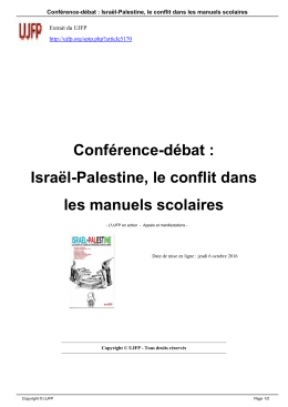 Conférence-débat : Israël-Palestine, le conflit dans les
