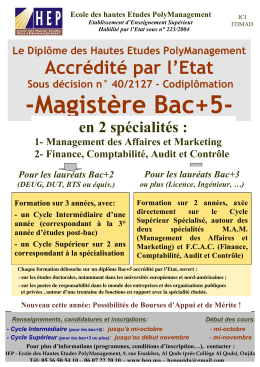 Magistère Bac+5 - Le Diplôme des Hautes Etudes PolyManagement