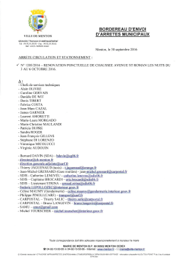 Page 1 *: : *: *S:* BORDEREAU D`ENVOI VILLE DE MENTON D