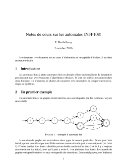 Notes de cours sur les automates (NFP108)