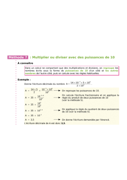 Méthode 7 : Multiplier ou diviser avec des puissances de