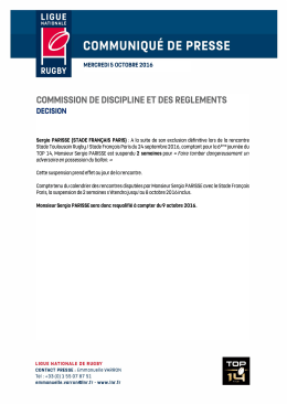 Page 1 LIGUE NATIONALE COMMUNIQUÉ DE PRESSE