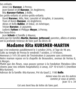 Madame Rita KURSNER-MARTIN