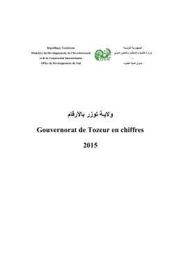 ﺑﺎﻷرﻗﺎم ﺗوزر وﻻﯾـﺔ Gouvernorat de Tozeur en chiffres 2015