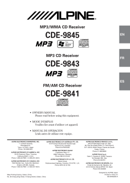 CDE-9845/CDE-9843 - Manual Car Radio