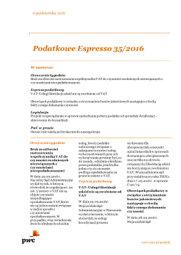 Podatkowe Espresso 35/2016
