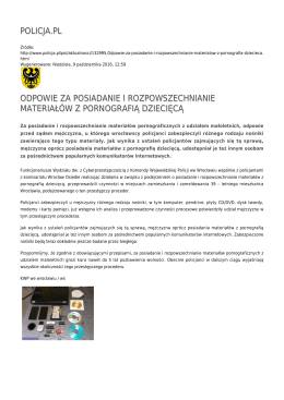 policja.pl odpowie za posiadanie i rozpowszechnianie materiałów z