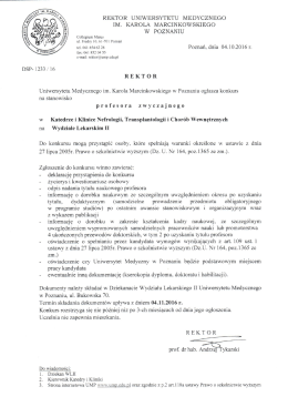 Szczegółowe informacje - Uniwersytet Medyczny im. Karola
