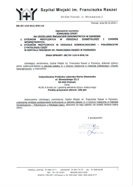 Wyniki - Szpital Miejski im. Franciszka Raszei