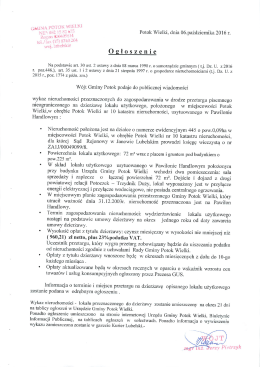 Wykaz nieruchomości przeznaczonych do