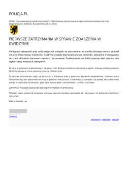 policja.pl pierwsze zatrzymania w sprawie zdarzenia w kwidzynie