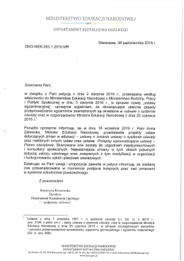 Zawiadomienie o sposobie załatwienia petycji