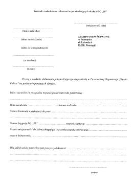 Wniosek o odnalezienie dokumentów potwierdzających służbę w