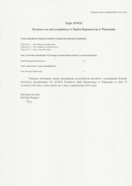 Page 1 Piaseczno dnia 4 października 2016 roku Sygn. K/8/16