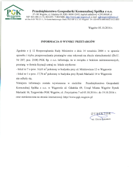 informacja o wynikach