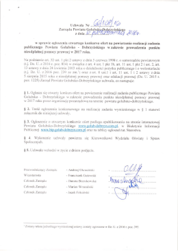 Uchwała nr 66/168/16 Zarządu Powiatu Golubsko