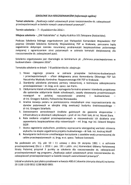 Szkolenie dla rzeczoznawc&oacute;w (informacje og&oacute;lne)