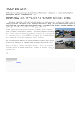 policja lubelska tomaszów lub.: wypadek na prostym odcinku drogi