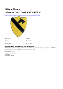 Militaria-Shop.pl Emblemat Fosco Cavalry US (8570) SP