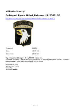 Militaria-Shop.pl Emblemat Fosco 101nd Airborne US (8569) SP