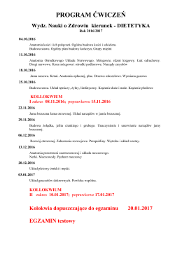 Program ćwiczeń 2015/2016