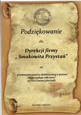 Podziękowania Przedszkole 40 Ruda Śląska