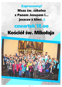 zobacz plakat - Parafia św. Mikołaja w Raciborzu