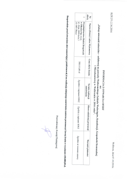 Informacja z otwarcia ofert