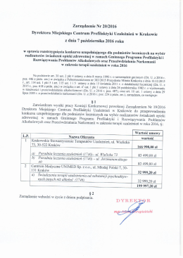 Rozstrzygnięcie konkursu uzupełniającego dla