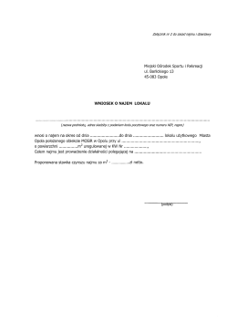 Wniosek o najem lokalu