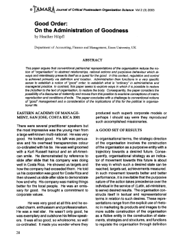 Good Order: On the Administration of Goodness.