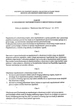 Zakon o Uknjizenju Nepokretnosti u Drustvenoj Svojini