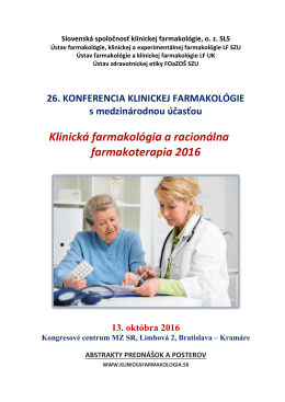 Porada 14 - Slovenská spoločnosť klinickej farmakológie