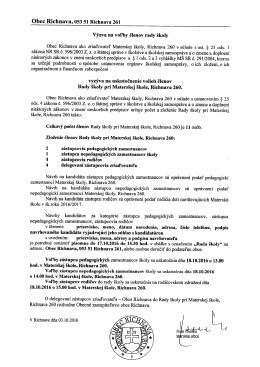 Výzva na voľby členov rady školy