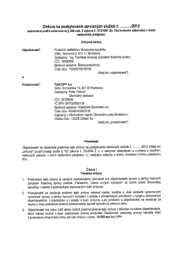 Zmluva na poskytovanie servisných služieb