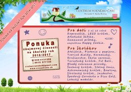 Page 1 - ºsuus VOĽNÉHO ČASU Havranské 9, Banská Bystrica P r e