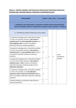 8. Prilog 5_Kriteriji odabira i metodologija bodovanja projektnih