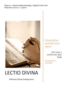 Lectio divina - Župa i svetište sv. Antuna Padovanskoga