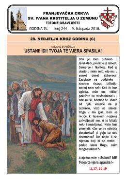 Tjedni listić br. 244 - samostan sv. ivana krstitelja zemun