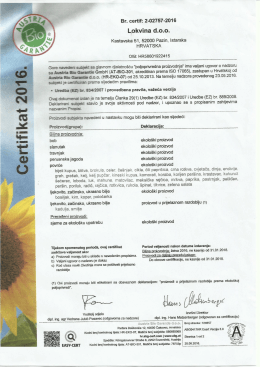 Certifikat Lokvina