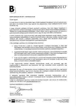 DUIHK szakképzési díj pályázat