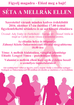 Page 1 Figyelj magadra – Előzd meg a bajt! SÉTA A MELLRÁK
