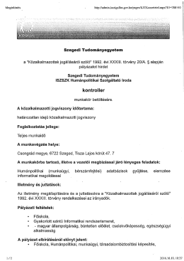 Page 1 Megtekintés |- * http://adminikozigallas.gov.hu/pages