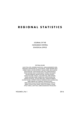 Regional Statistics, Volume 6, No 1