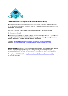 CEEPUS Freemover hallgatói és oktatói mobilitási ösztöndíj