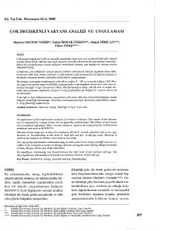 Page 1 İst. Tıp Fak. Mecmuası 63:4, 2000 ÇOK DEĞİŞKENLİ