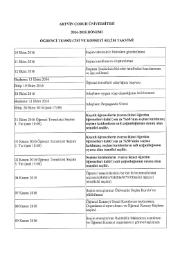 Page 1 ARTVİN ÇORUH ÜNİVERSİTESİ 2016