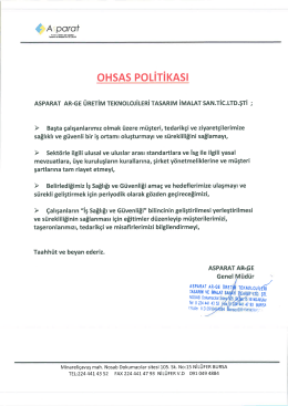 OHSAS Politikası - Asparat AR-GE