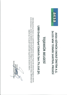 Page 1 AKSA GÖYNÜK ENERJİ ÜRETİM A.Ş. 2x135 MW TERMİK
